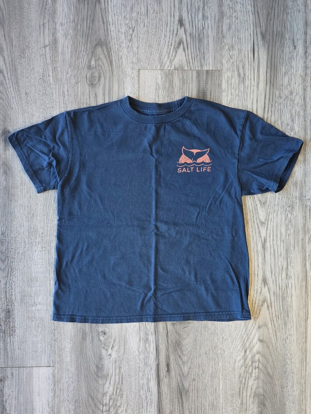 Salt Life Navy Tee with Coral Logo